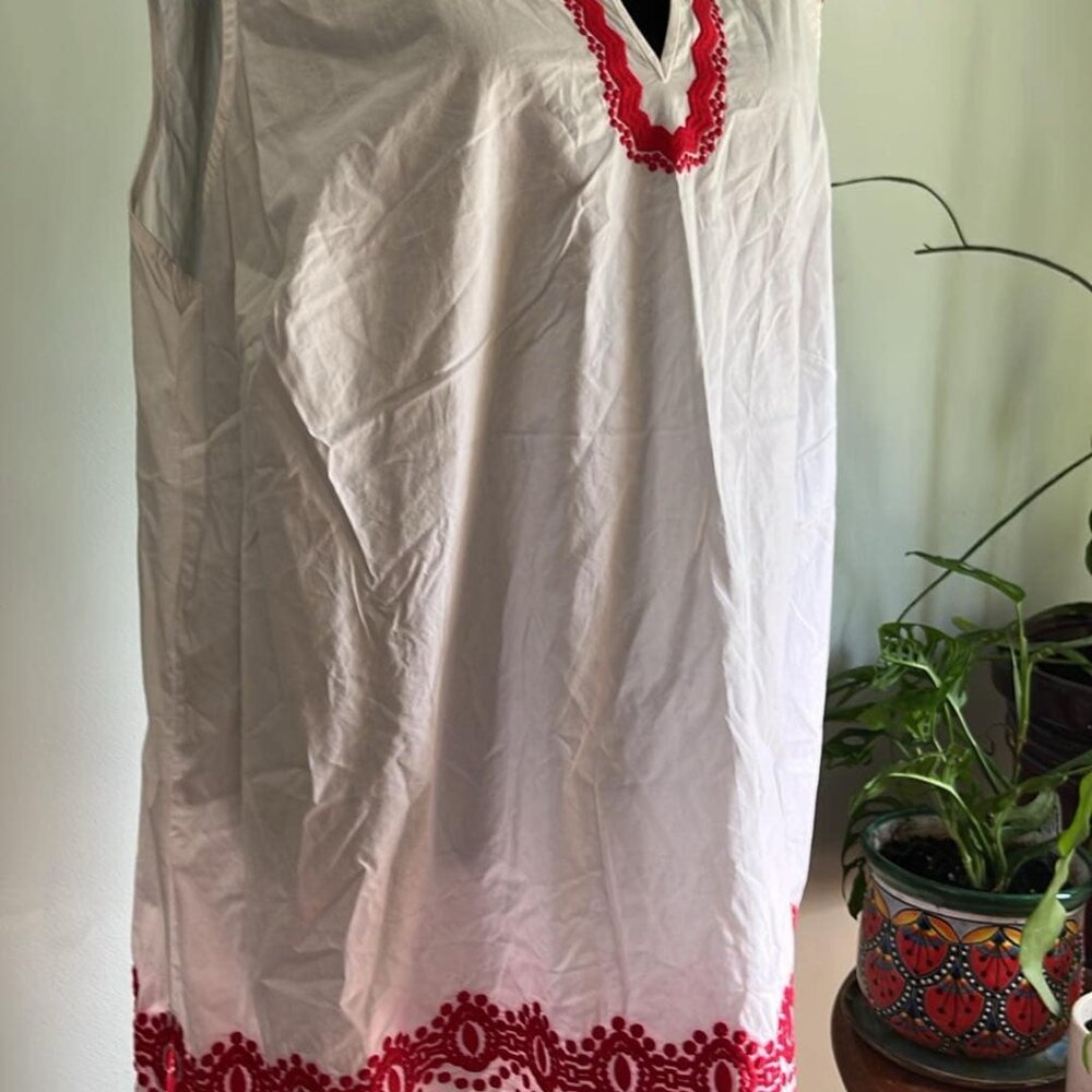 Talbot s Plus Size‎ 2X Cotton Embroidered Pull Over Sleeveless Tunic Boho Festiv